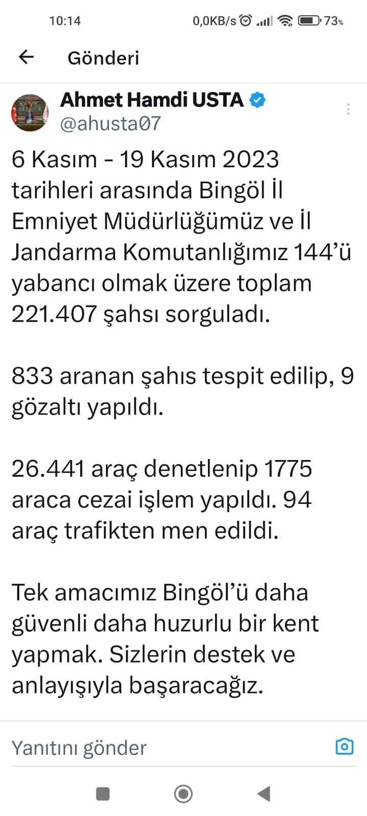 Bingöl’de 221 bin 407 kişi sorgulandı