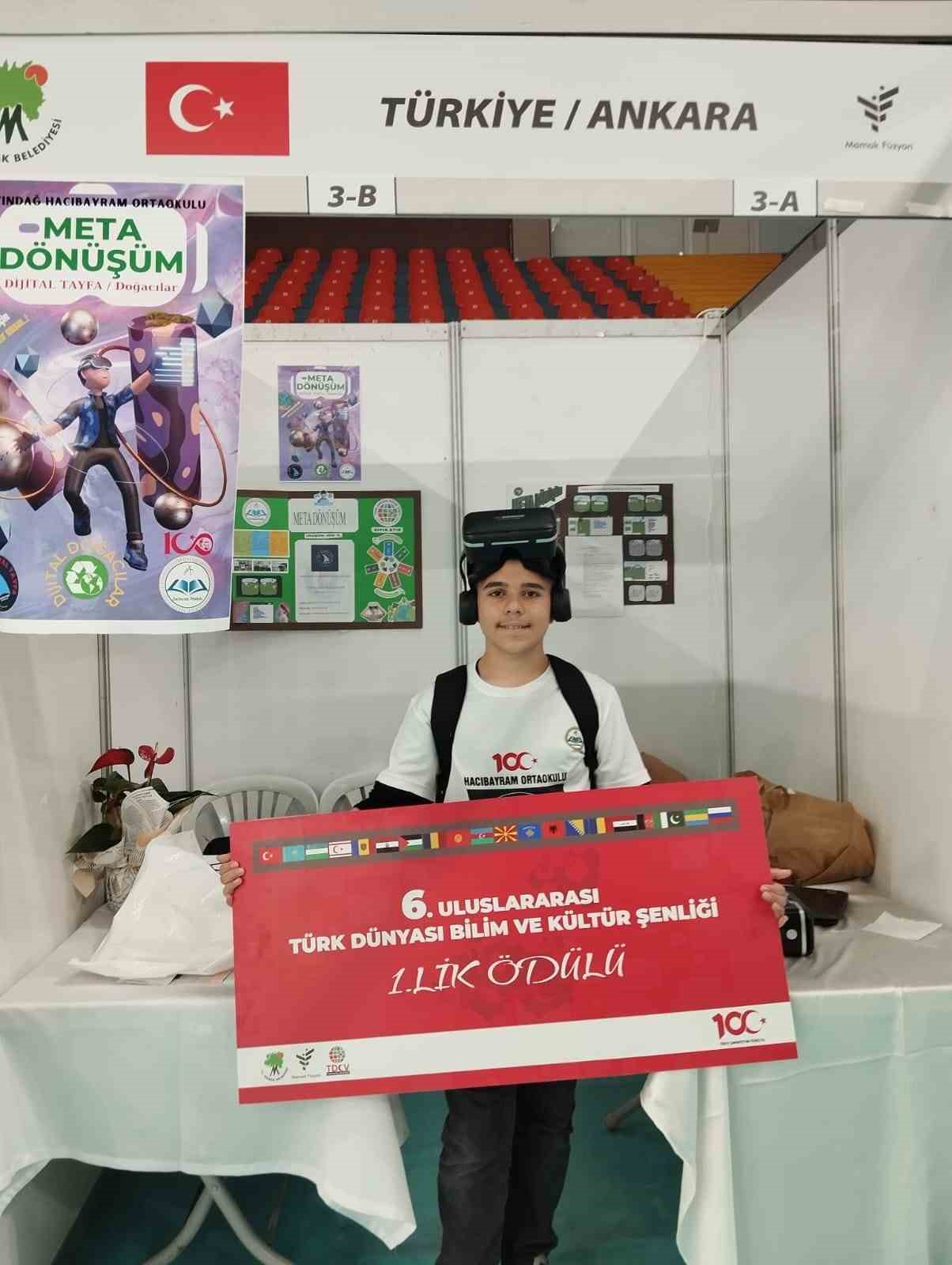 Uluslararası Türk Dünyası Bilim ve Kültür Şenliği’nde birincilik ödülü Altındağ Hacıbayram Ortaokulu öğrencilerinin