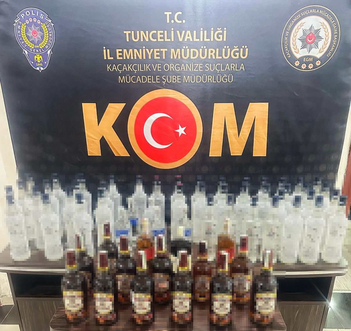 Tunceli’de kaçak içki operasyonu