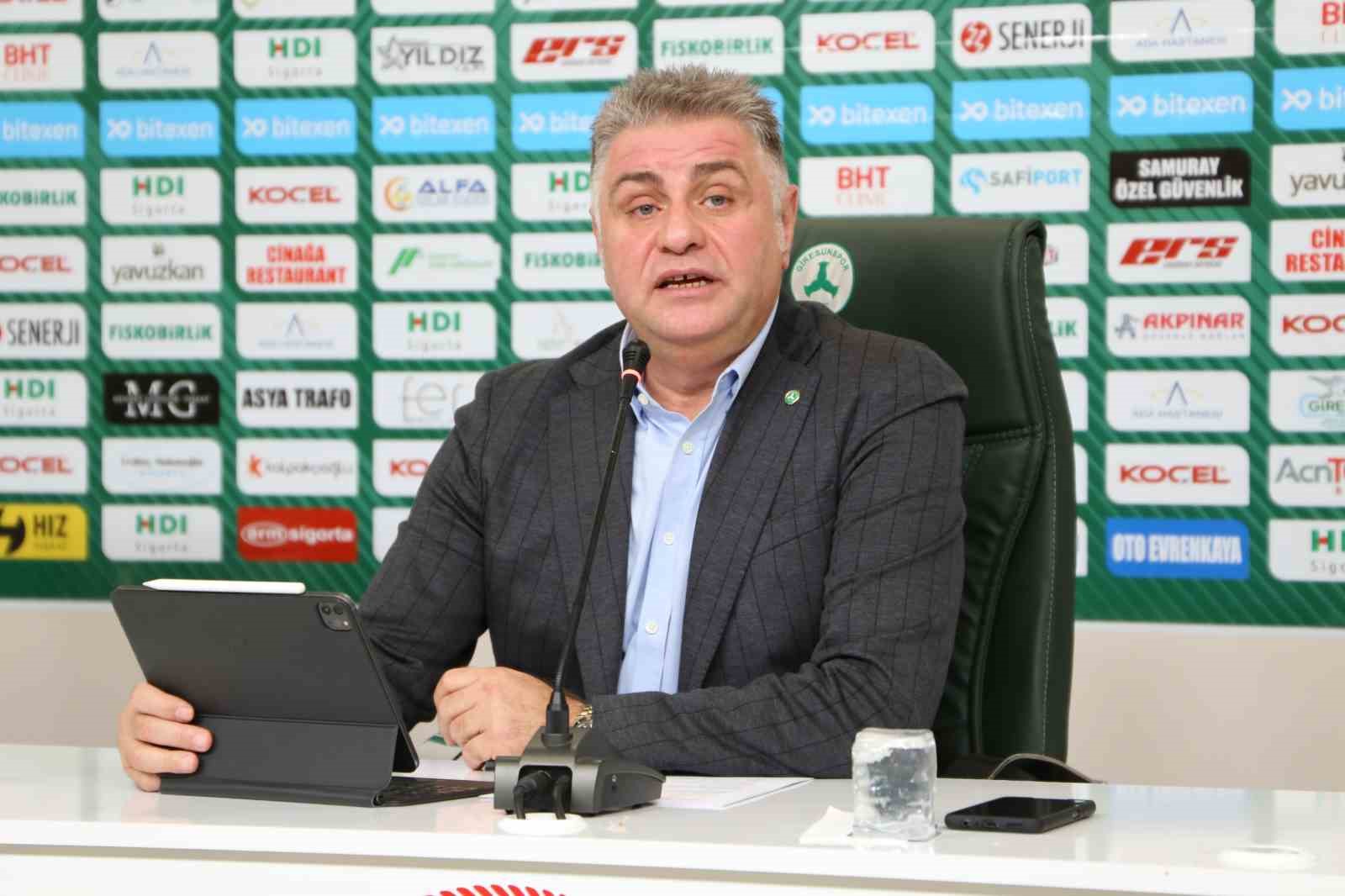 Giresunspor Başkanı Nahid Yamak: "Kulübümüz şuanda borç batağında"