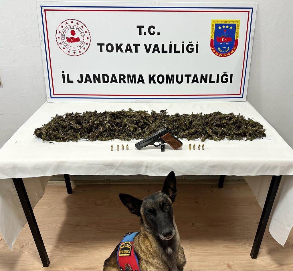 Tokat’ta bir araçta 2 kilo 300 gram esrar ele geçirildi