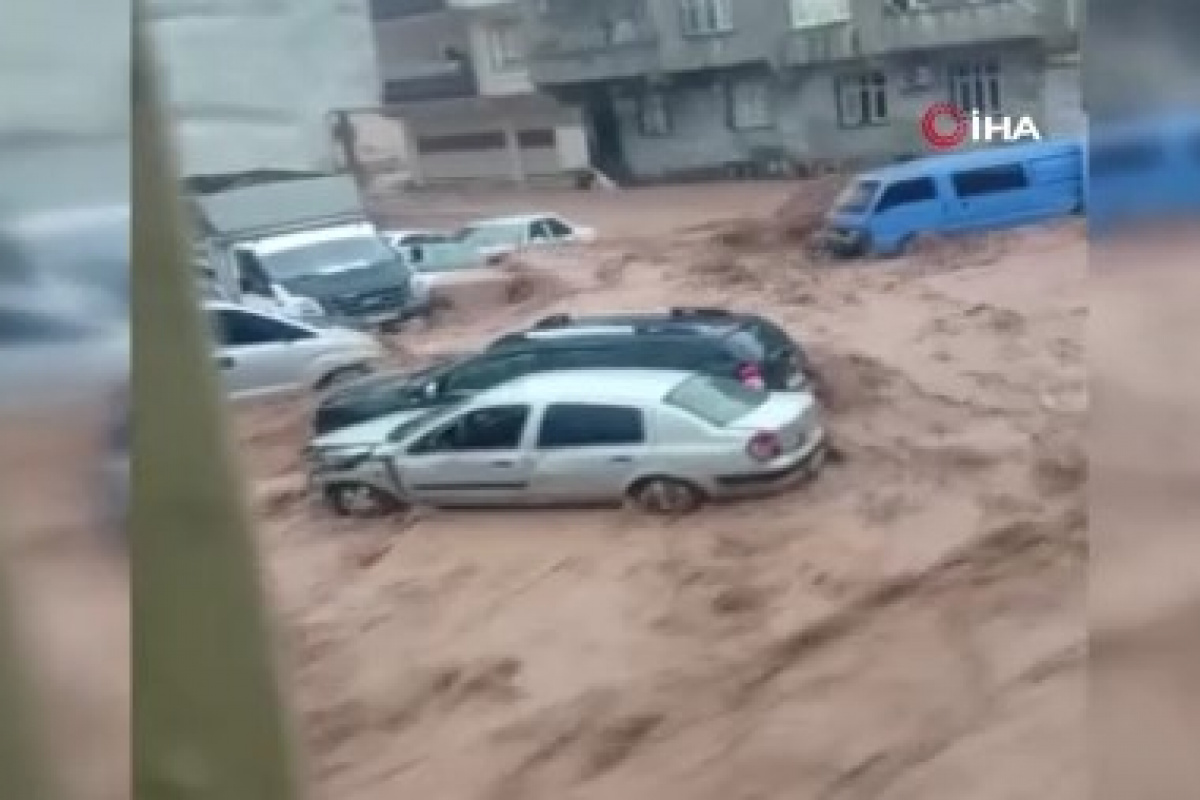 Şanlıurfa'da mahalleler dere yatağına döndü, sel suları araçları böyle sürükledi