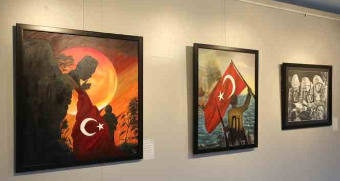 Kursiyerlerden Çanakkale Zaferi anısına resim sergisi