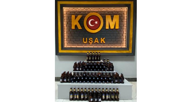 Uşak’ta 159 şişe kaçak alkol ele geçirildi