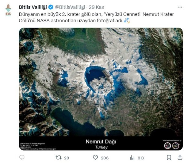 Vali Kara&ouml;meroğlu, Danimarkalı astronotu Bitlis&rsquo;e davet etti
