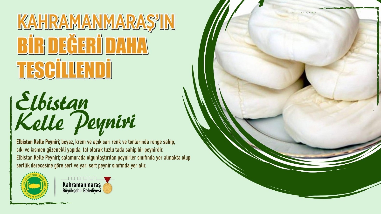 Kahramanmaraş’ın 27. coğrafi işaretli ürünü: Elbistan kelle peyniri