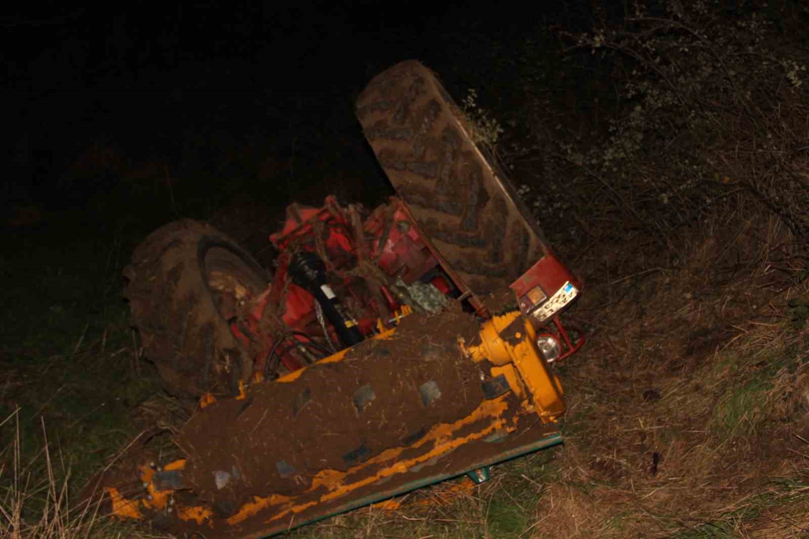 Çan’da takla atan traktör ters döndü: 1 yaralı