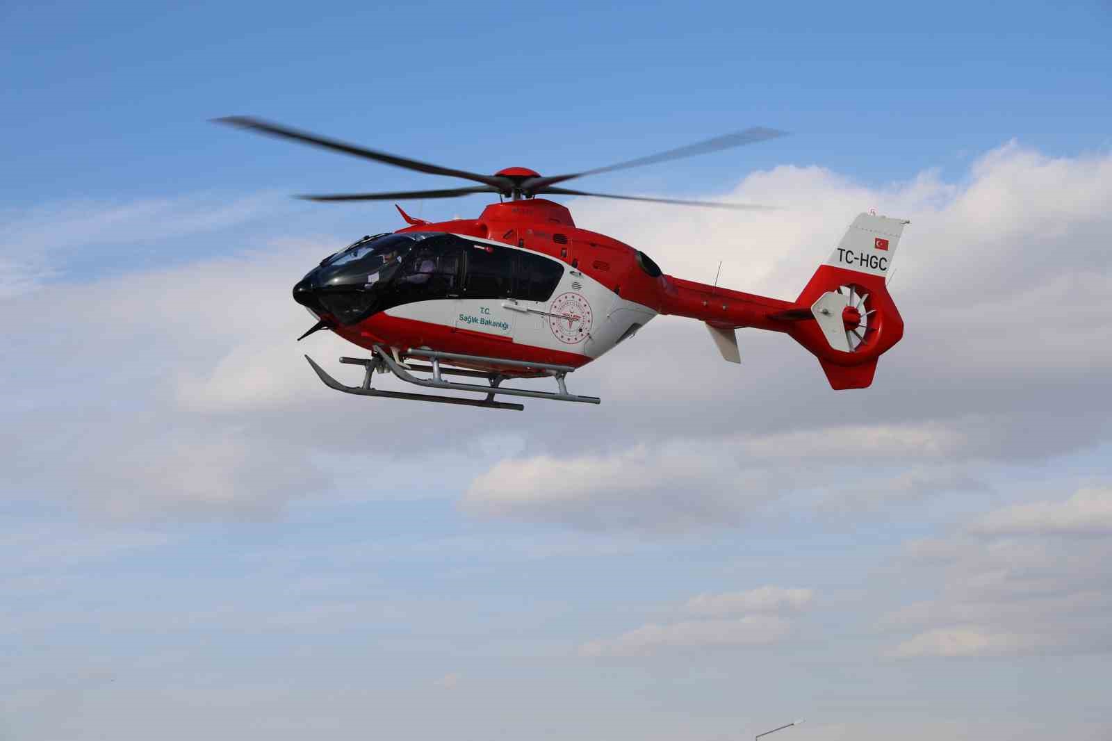 Solunum sıkıntısı çeken bebek ambulans helikopterle Kayseri’ye nakledildi