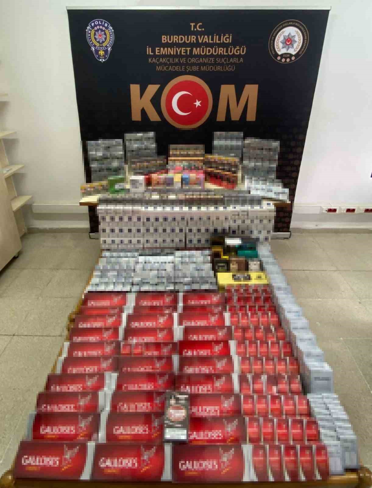 Burdur’da bin 565 paket kaçak sigara ele geçirildi