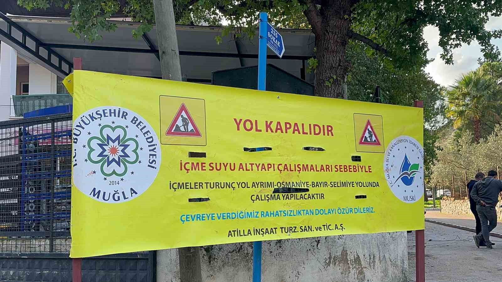 Marmaris’te İçmeler-Turunç yolu bir ay trafiğe kapalı