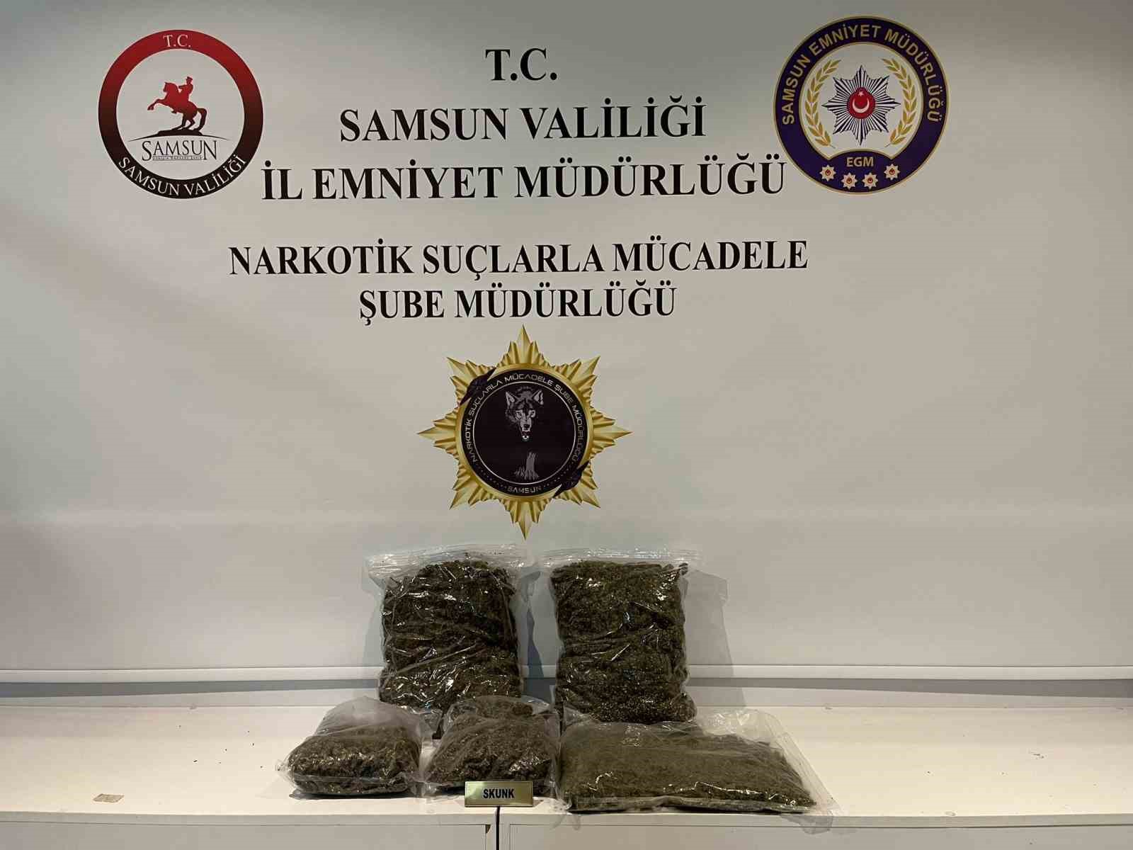 Samsun'da tırda 3 kilo 950 gram skunk ele geçirildi