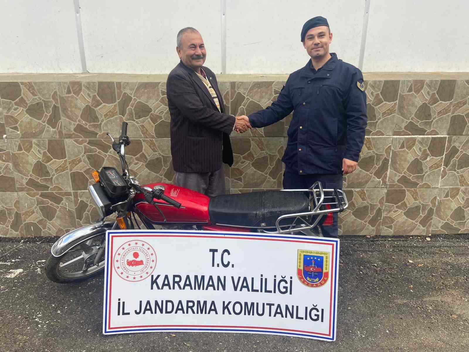 Mersin’den 4 yıl önce çalınan motosiklet Karaman’da bulundu