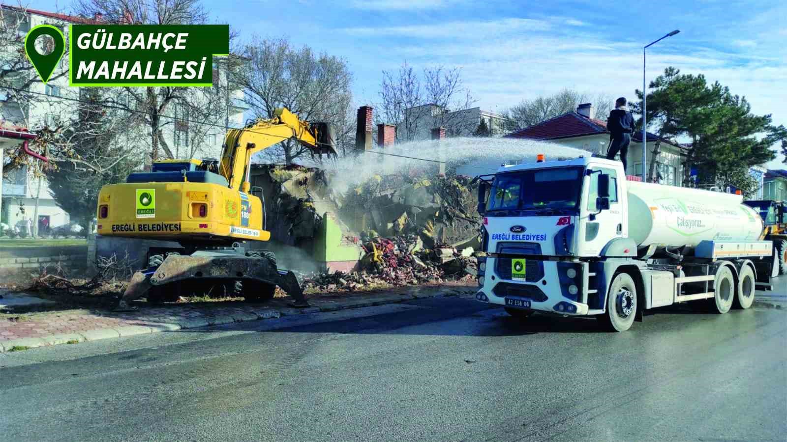 Ereğli’de metruk binalar yıkılıyor