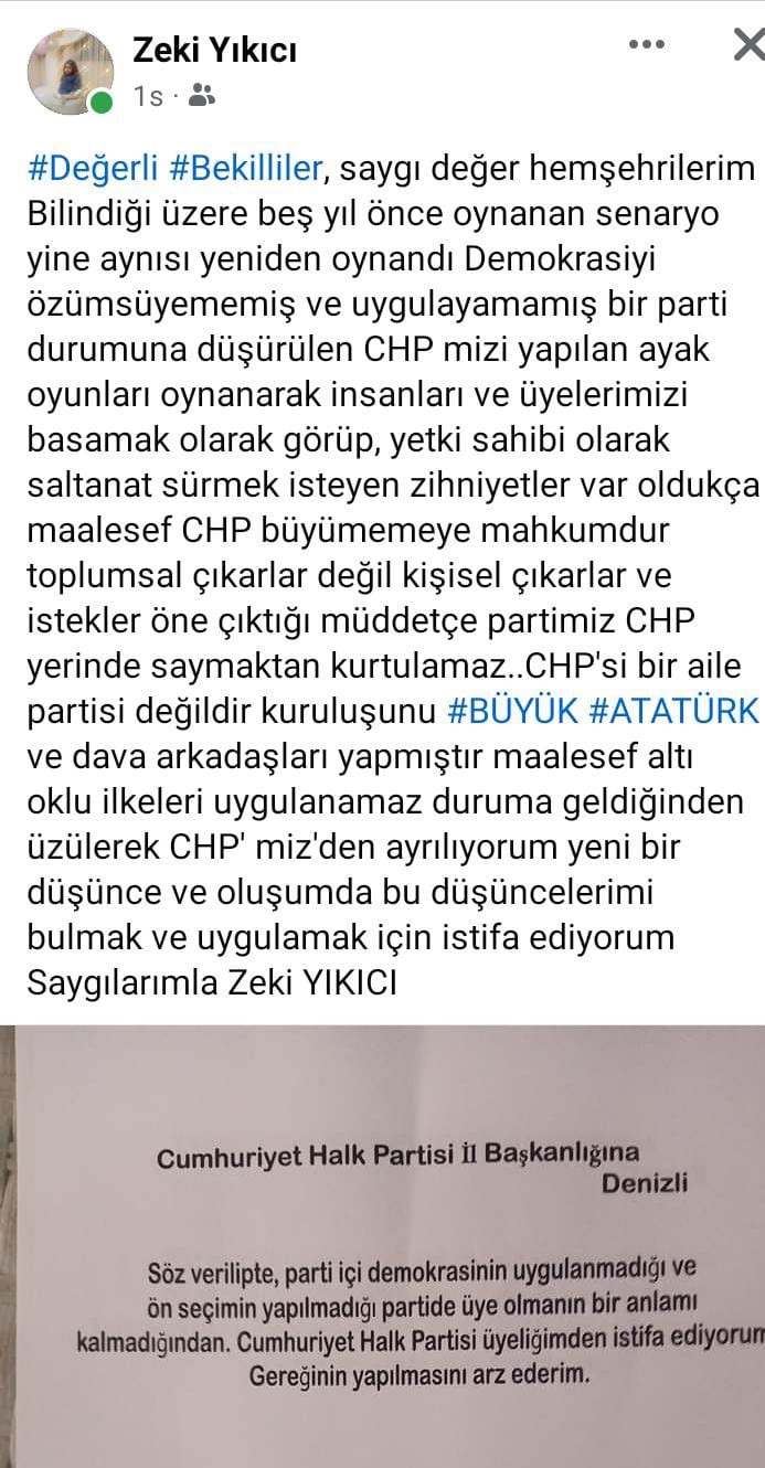 O aday adayı CHP&rsquo;den istifa etti
