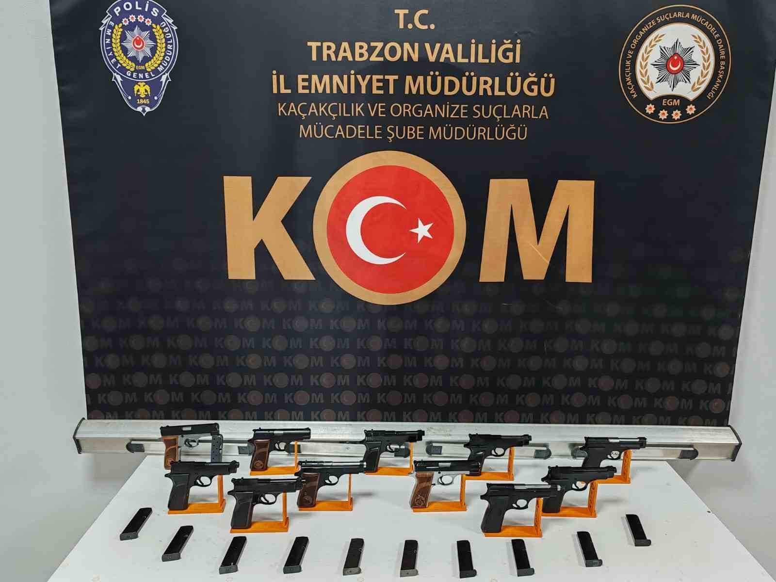 Trabzon’da silah kaçakçılarına operasyon