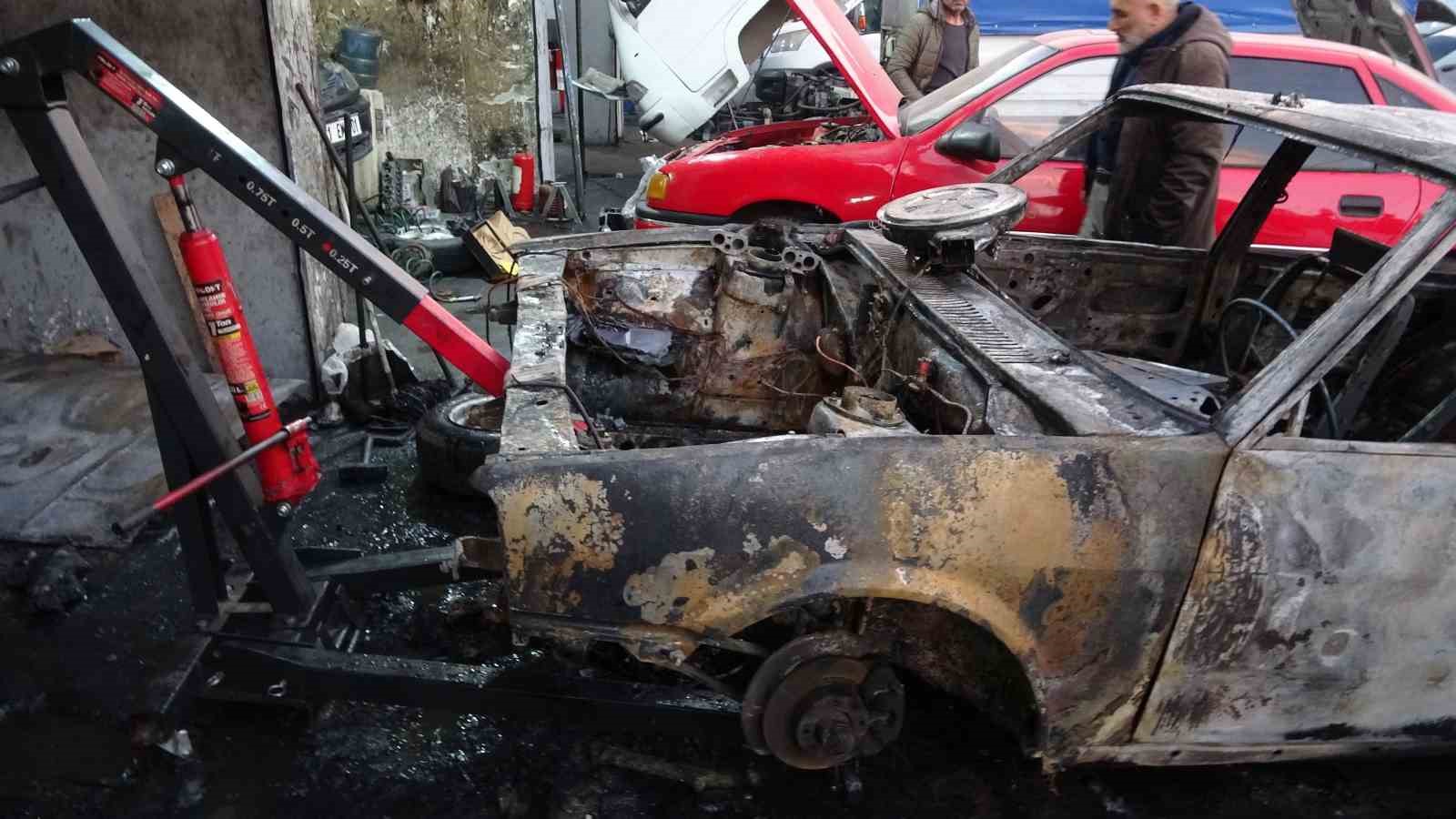 Diyarbakır’da bakım için sanayiye götürülen araç hurdaya döndü