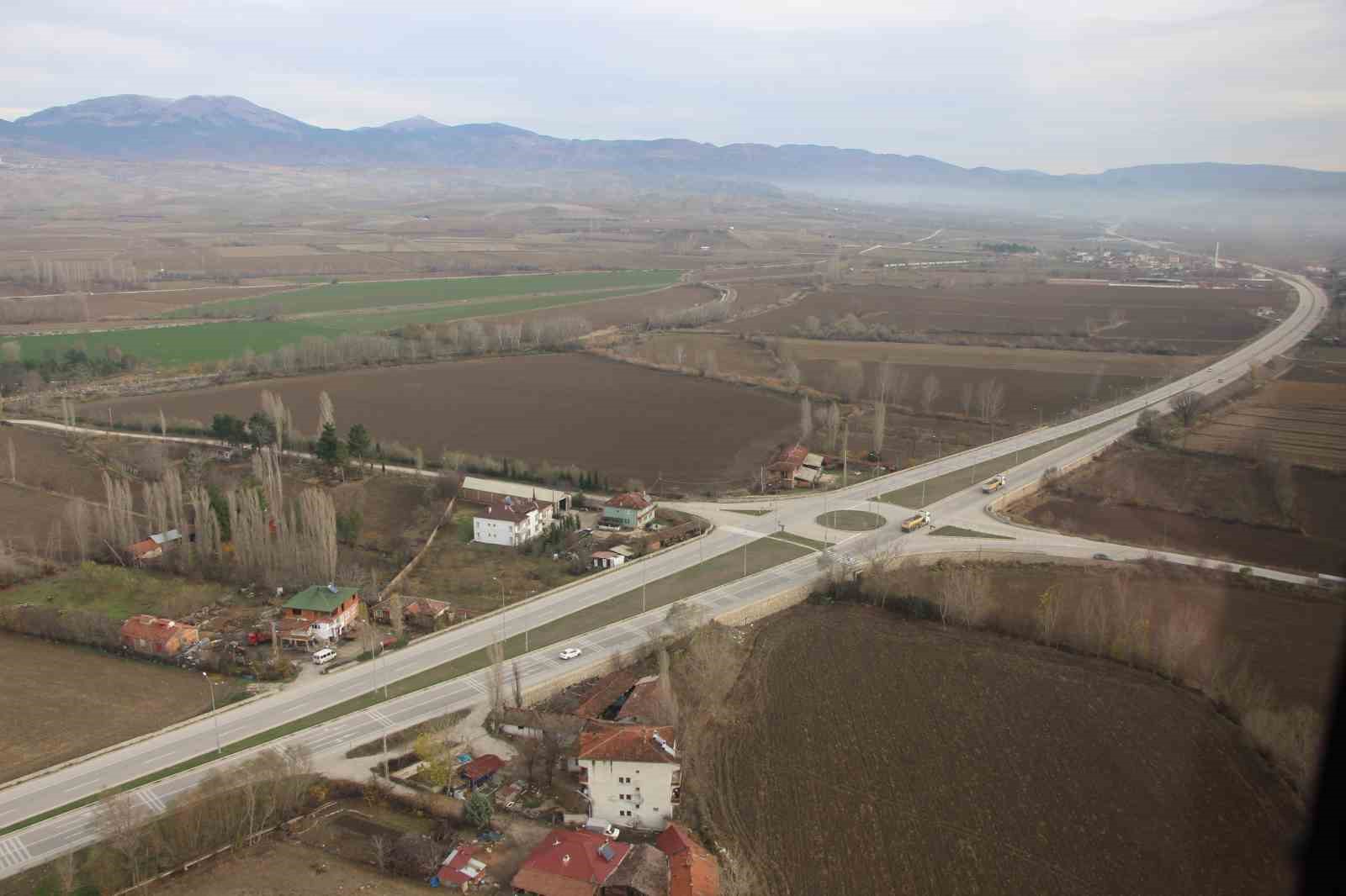 Amasya’da helikopter destekli trafik denetimleri