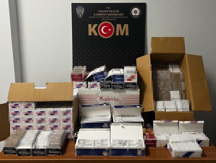 Yalova’da 15 bin 600 dolu makaron ele geçirildi