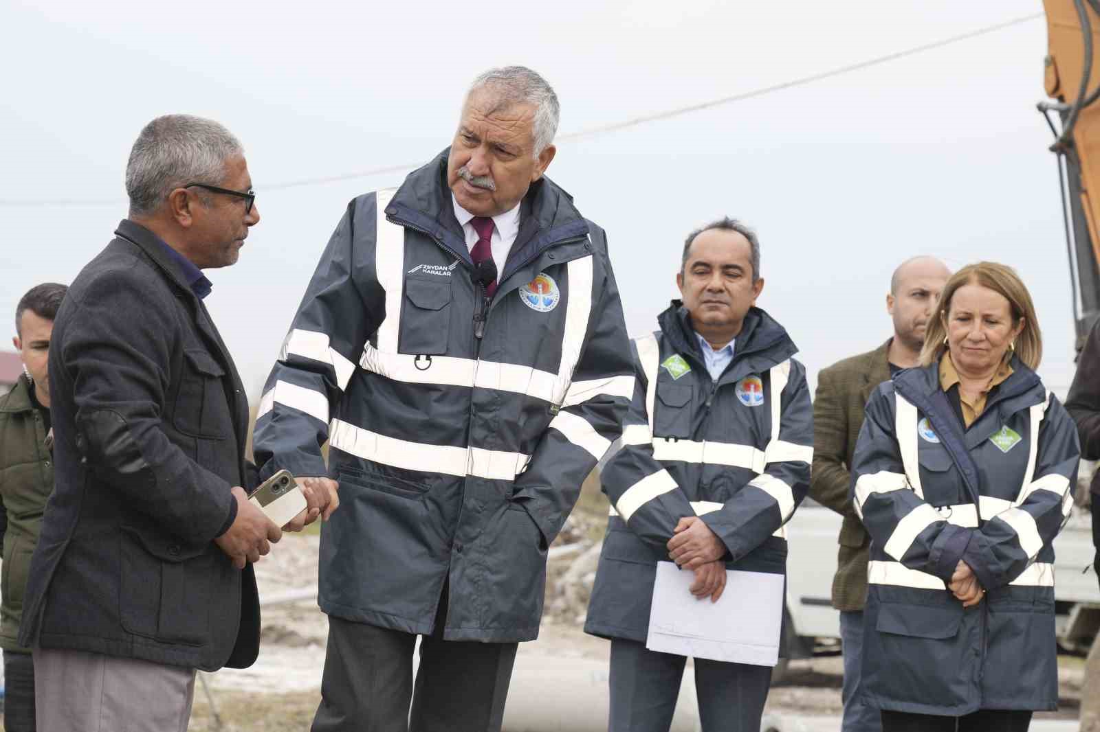 Başkan Karalar, yapımı devam eden çalışmaları yerinde inceledi
