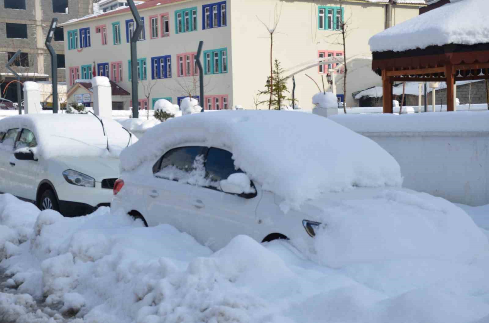 Beytüşşebap’ta kar kalınlığı yer yer 25 santimetreyi buldu