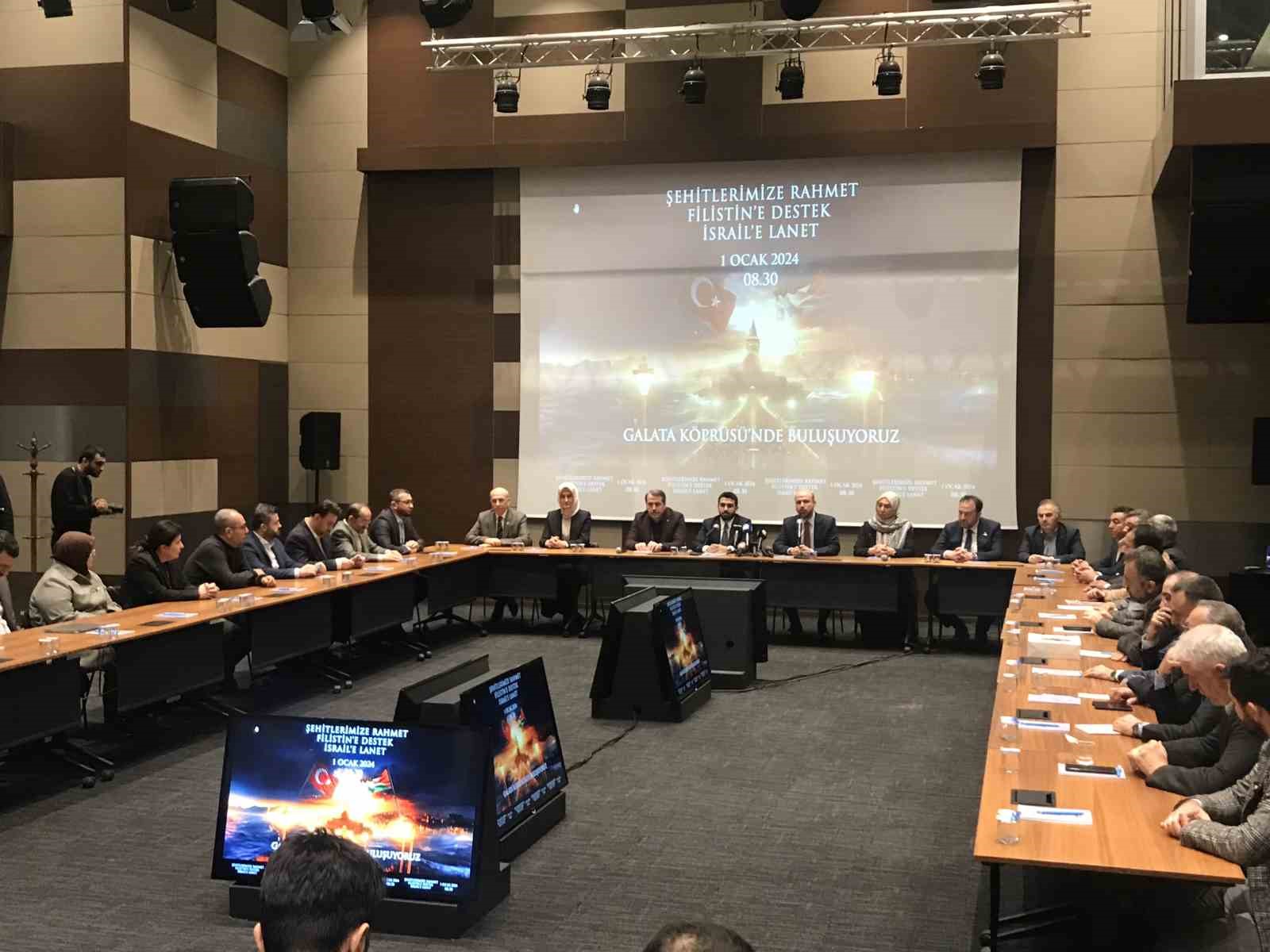 Galata Köprüsü’nde gerçekleştirilecek “Şehitlerimize Rahmet, Filistin’e Destek" yürüyüşü için vatandaşlara buluşma çağrısı