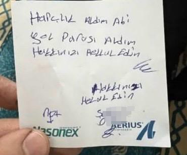 Camide satılan takvim paralarını alıp, &rsquo;Yol parası" deyip not bıraktı
