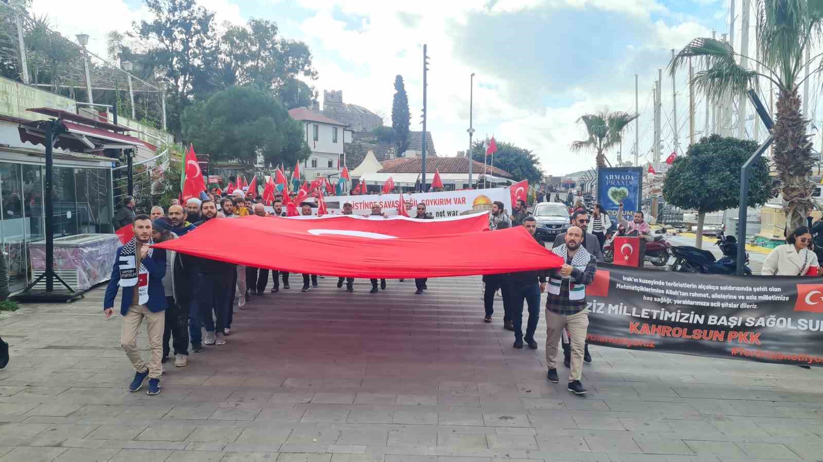 Bodrum’da İsrail protestosu