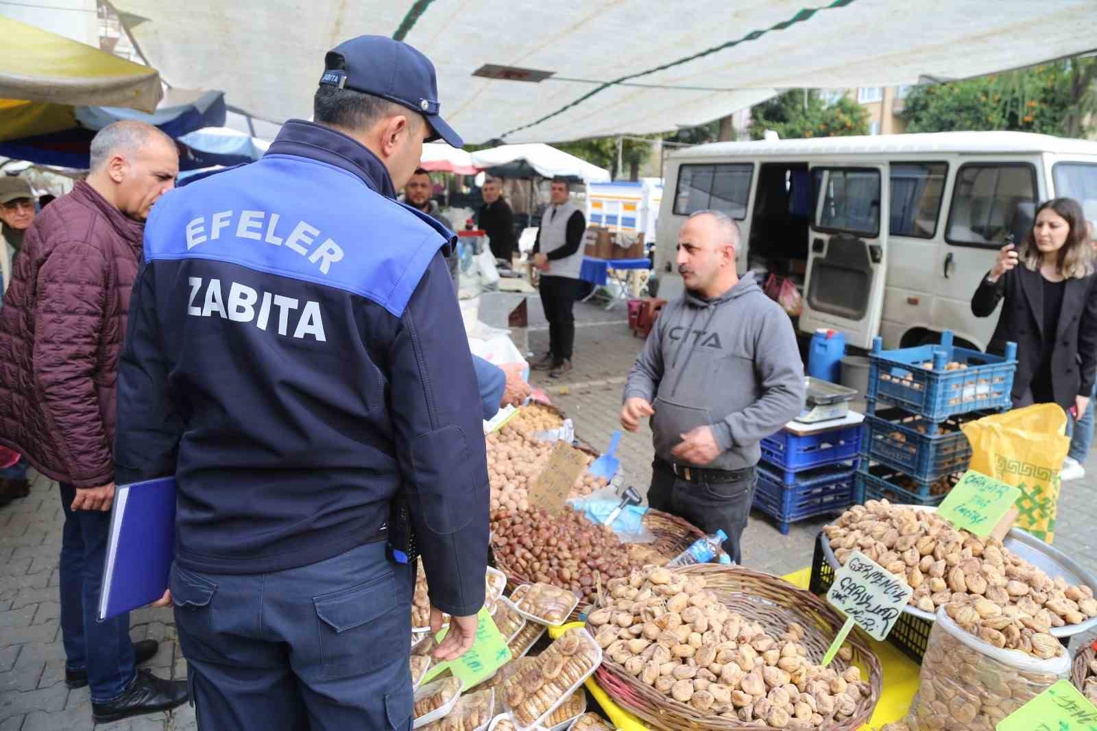 Efeler Belediyesi Zabıtası pazar yeri denetimi gerçekleştirdi
