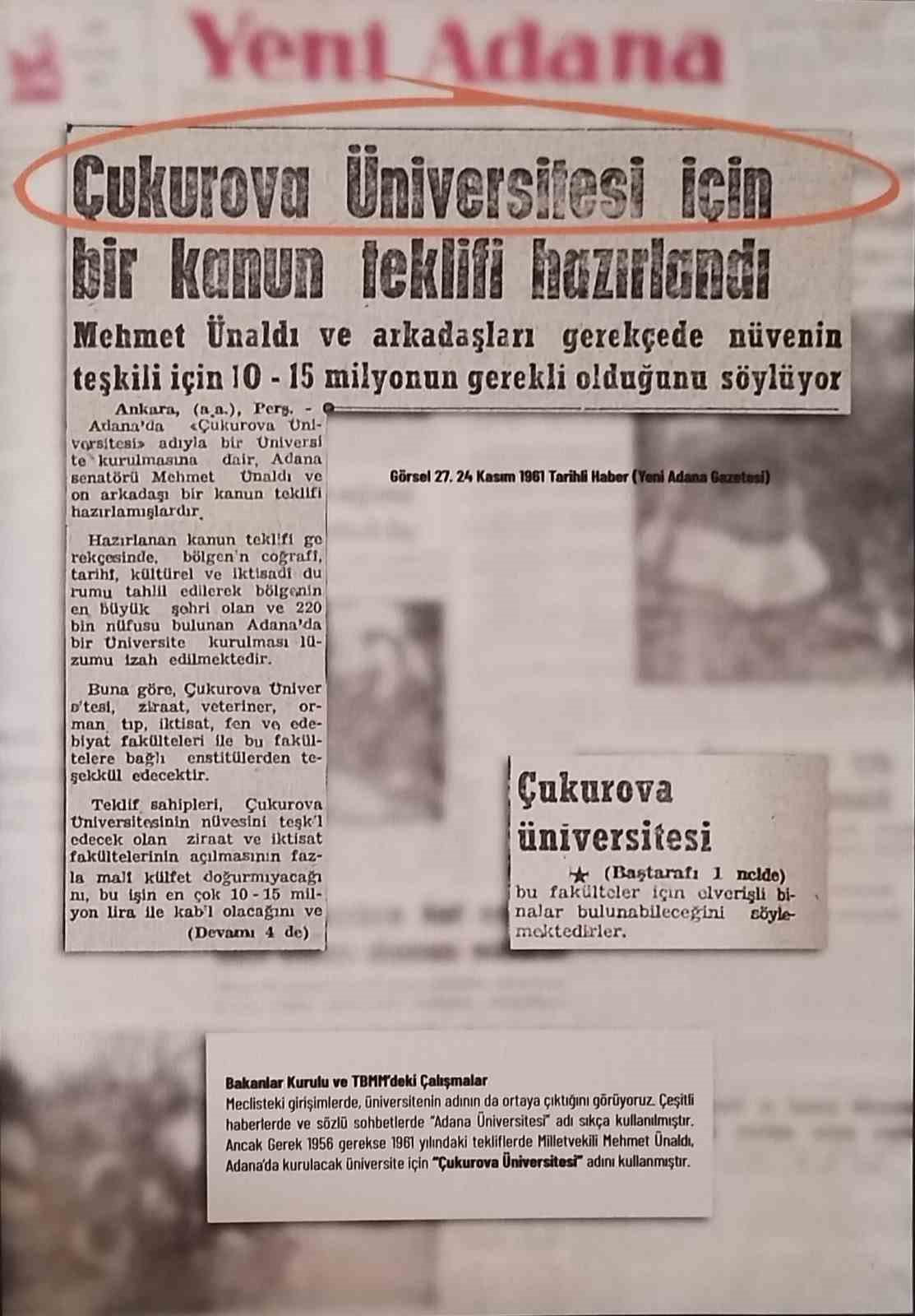 ukurova niversitesinin kurulu yks belgesel film, kitap ve sergi oldu
