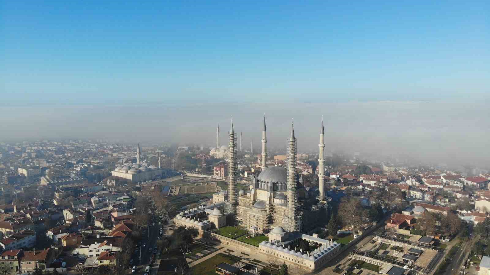 Siste gözden kaybolan Mimar Sinan’ın ustalık eseri Selimiye havadan görüntülendi
