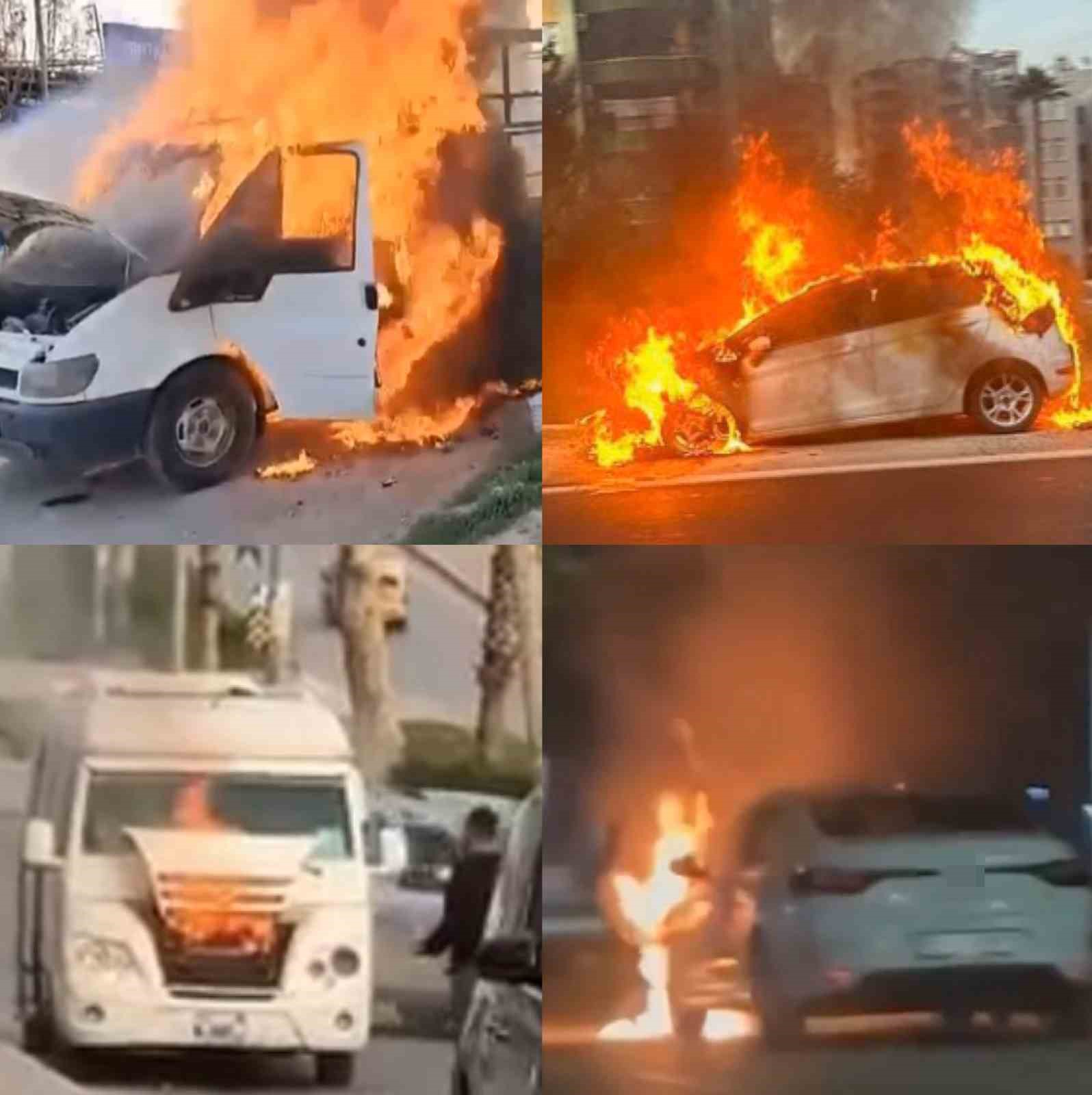 Mersin’de bir günde 4 araç motor kısmından yandı
