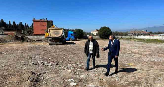 Havran Kaymakamı Ali Çetinkaya İlkokulu yapım çalışmasını inceledi
