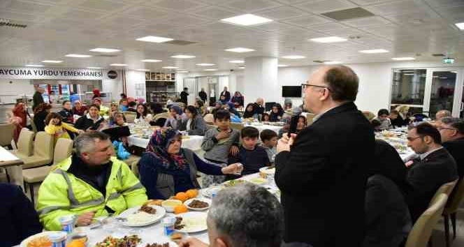 Depremzede ailelerle iftarda buluşuldu