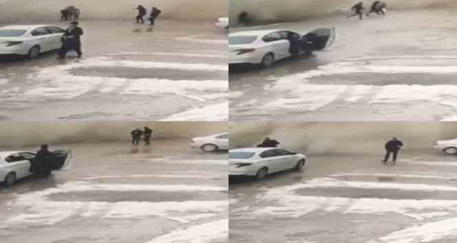 Depremin yeni görüntüleri ortaya çıktı: İnsanlar son anda kurtulmuş