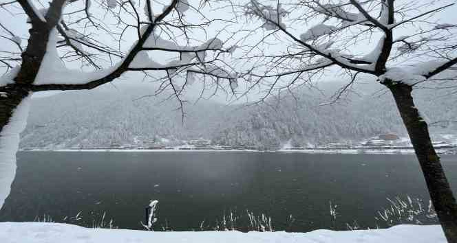 Uzungöl beyaza boyandı