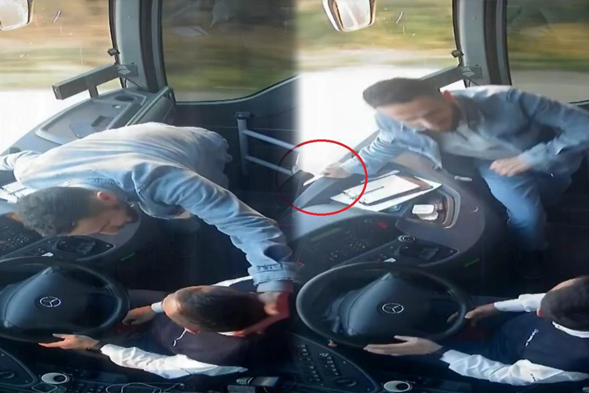 Samsun&#039;da korku dolu anlar: Yolcu otobüsünde kaptanı bıçakla rehin alıp aracı kaçırdı