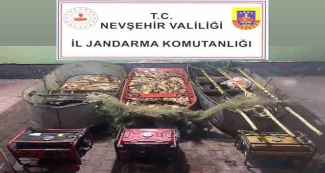 Nevşehir’de yasak yöntemlerle balık avlayan 7 kişi yakalandı