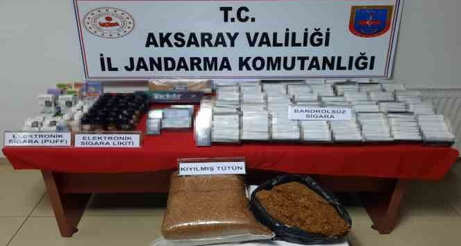 Aksaray’da jandarmadan kaçak sigara operasyonu