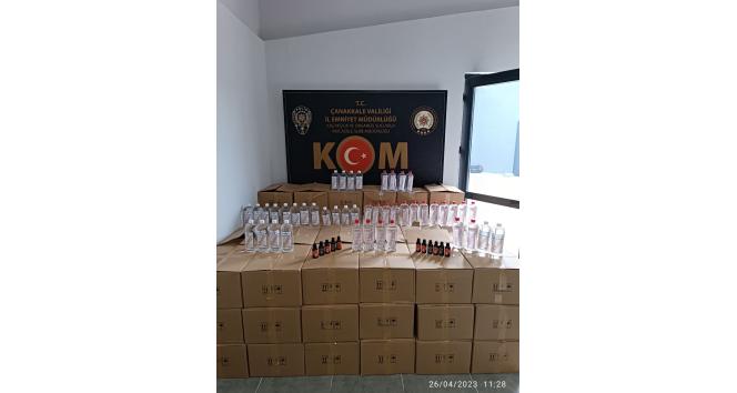 Çanakkale’de alkol yapımında kullanılan 1633 litre yüzey temizleyici ele geçirildi