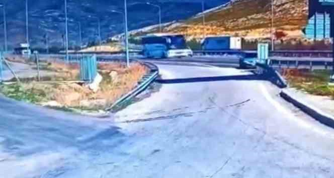 Dinlenme tesisine girmek isterken bariyerlere girdi