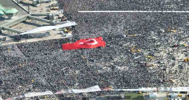 AK Parti Büyük İstanbul Miting alanı havadan böyle görüntülendi
