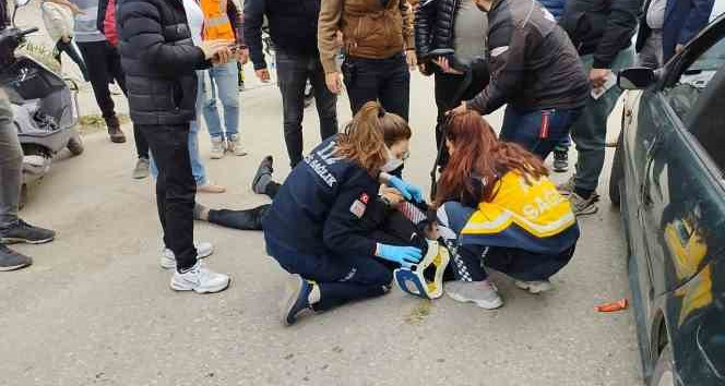 Motosiklet ile otomobil çarpıştı: 1 yaralı