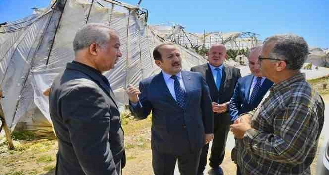 Vali Pehlivan, hortum felaketi yaşayan Anamur’da incelemelerde bulundu