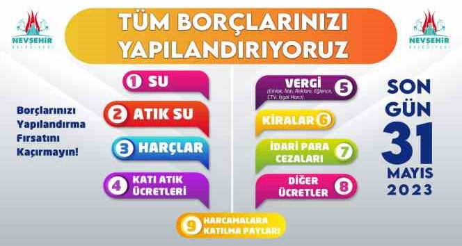 Nevşehir’de yapılandırma için son gün 31 Mayıs