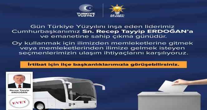 AK Parti İstanbul’dan 28 Mayıs’ta seçmenlere ücretsiz ulaşım hizmeti