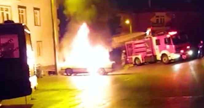 Kırıkkale’de otomobil alevlere teslim oldu