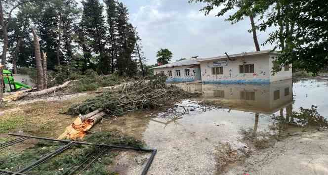 Osmaniye’de sağanak yağmur sonrası kanal taştı, evleri su bastı