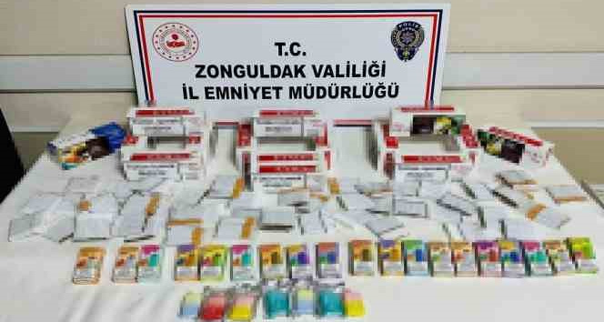 Çaycuma’da kaçak elektronik sigara ve makaron operasyonu