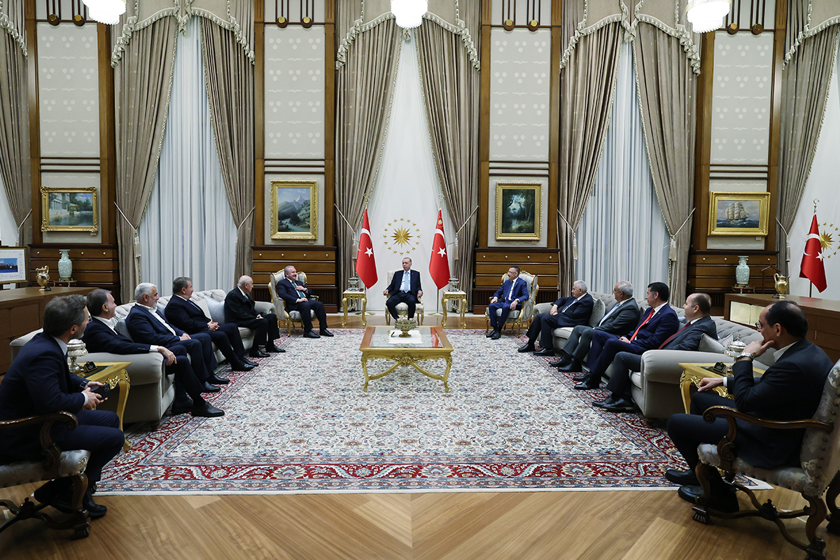 Cumhurbaşkanı Erdoğan, TBMM Başkanı Şentop ve Cumhur İttifakı liderlerini kabul etti