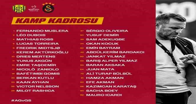 Galatasaray’ın Ankaragücü maçı kamp kadrosu belli oldu